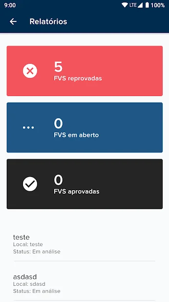 Tela do aplicativo Engcloud - Dashboard